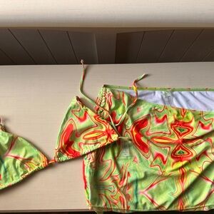 Fashion Nova Neon Swirl Bikini Set